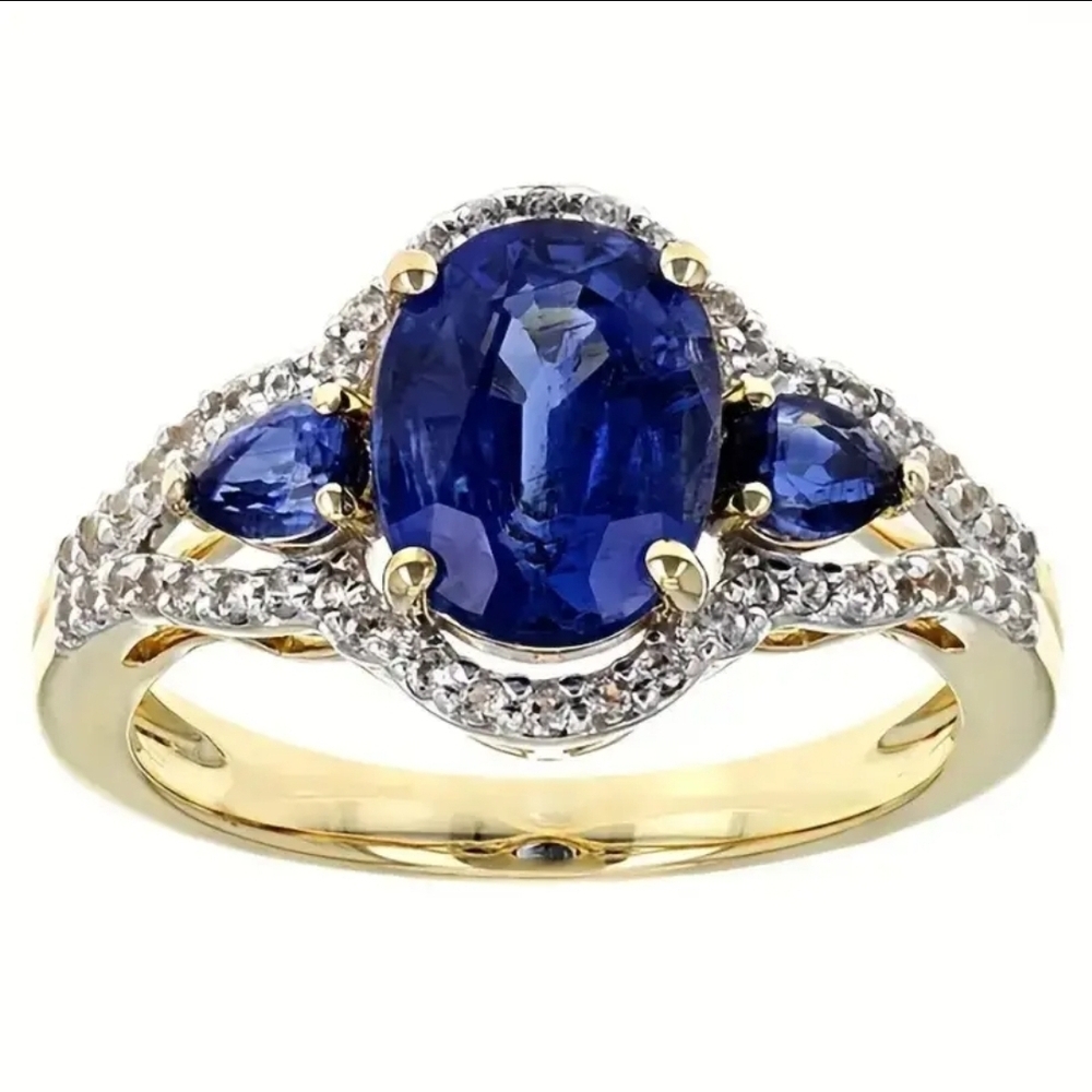 Elegant Blue and Gold Women's Ring
